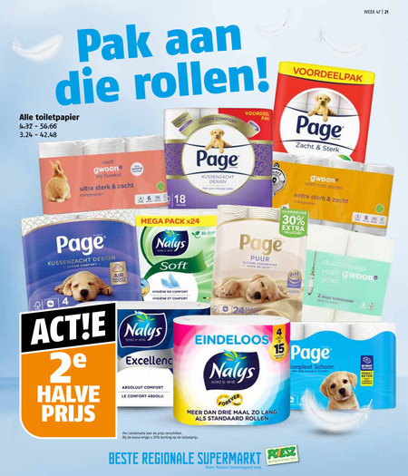 Nalys   toiletpapier folder aanbieding bij  Poiesz - details