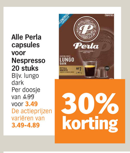 Perla   koffiecups folder aanbieding bij  Albert Heijn - details