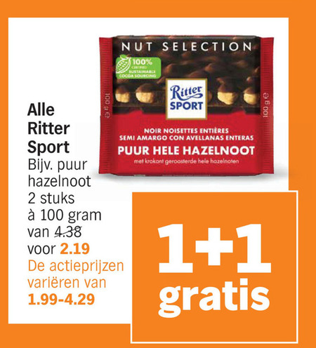 Ritter Sport   chocolade folder aanbieding bij  Albert Heijn - details