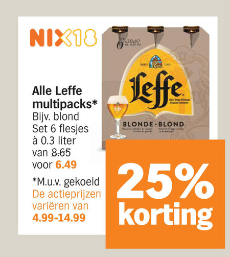 Leffe   krat bier, blikje bier folder aanbieding bij  Albert&nbsp;Heijn - details