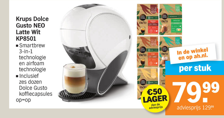 Krups   dolce gusto apparaat folder aanbieding bij  Albert&nbsp;Heijn - details