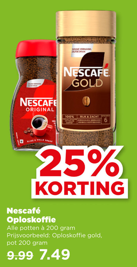 Nescafe   oploskoffie folder aanbieding bij  Plus - details