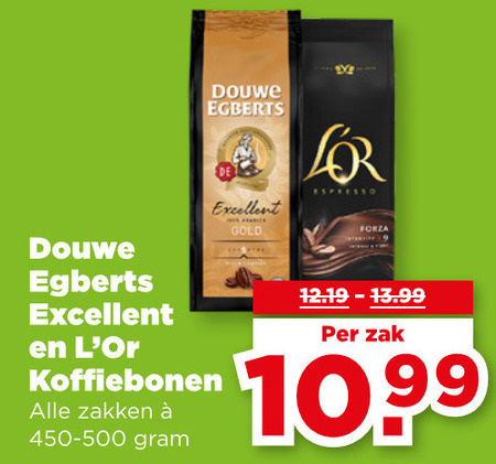 Douwe Egberts   koffiebonen folder aanbieding bij  Plus - details
