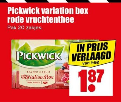 Pickwick   thee folder aanbieding bij  Dirk - details