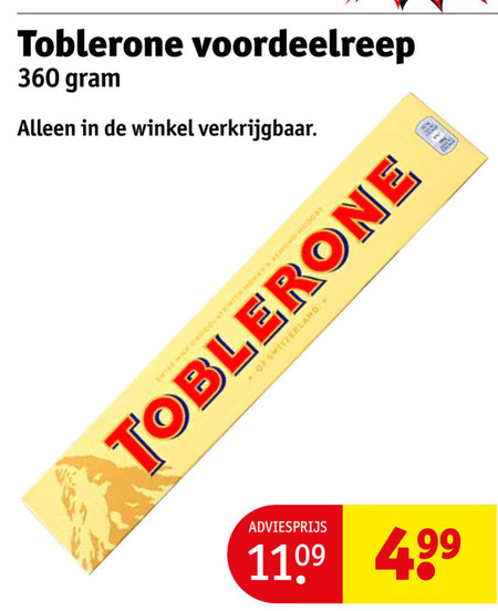 Toblerone   chocolade folder aanbieding bij  Kruidvat - details