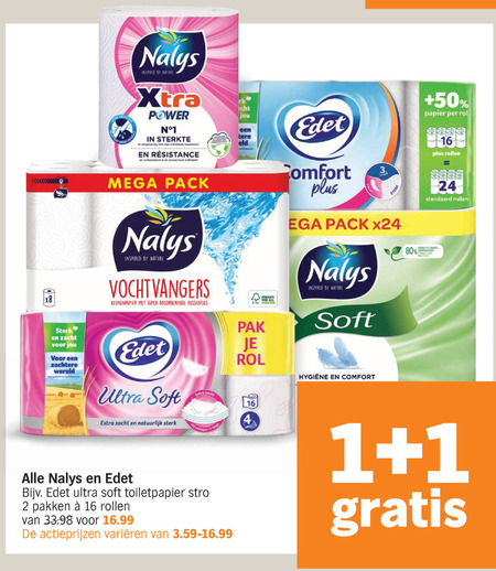 Edet   toiletpapier, keukenpapier folder aanbieding bij  Albert Heijn - details