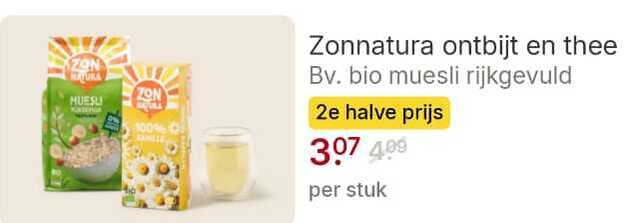 Zonnatura   thee, muesli folder aanbieding bij  Picnic - details