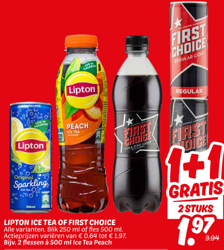Lipton   ice tea, cola folder aanbieding bij  Dekamarkt - details