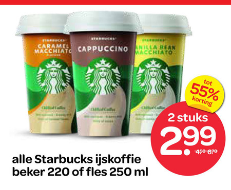 Starbucks   ijskoffie folder aanbieding bij  Spar - details
