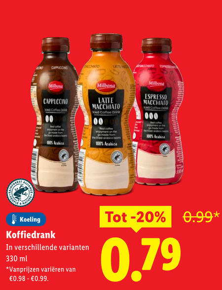 Milbona   ijskoffie folder aanbieding bij  Lidl - details