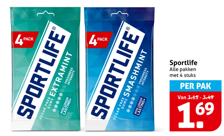 Sportlife   kauwgom folder aanbieding bij  Hoogvliet - details
