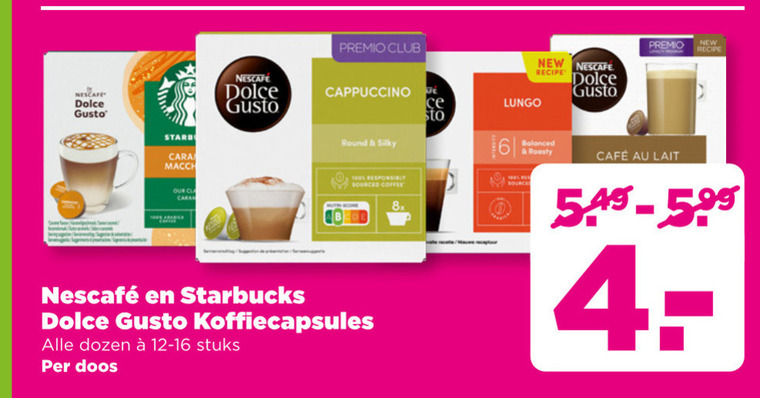 Starbucks   dolce gusto capsules folder aanbieding bij  Plus - details