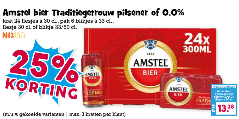 Amstel   krat bier, blikje bier folder aanbieding bij  Boons&nbsp;Markt - details
