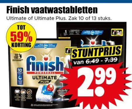 Finish   vaatwasmiddel folder aanbieding bij  Dirk - details