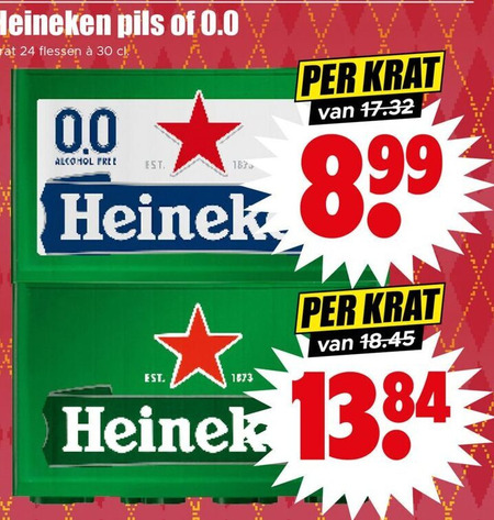 Heineken 0.0   krat bier folder aanbieding bij  Dirk - details