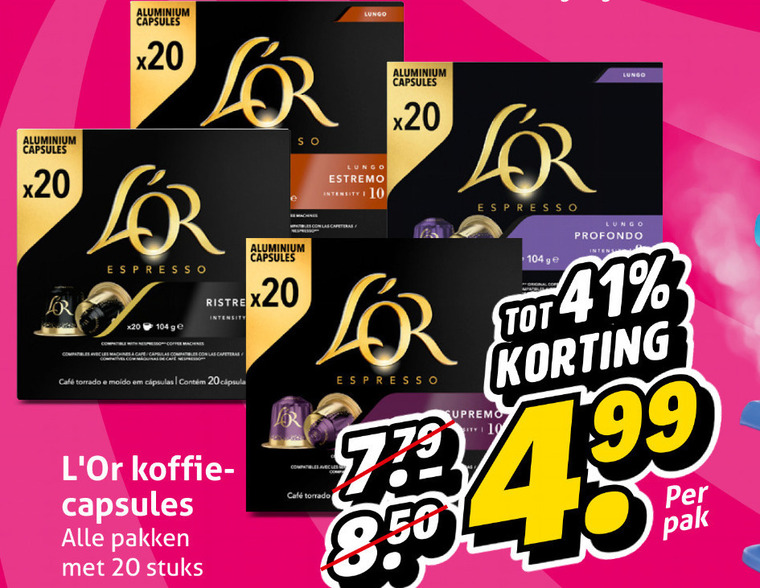 Douwe Egberts L Or   koffiecups folder aanbieding bij  Hoogvliet - details