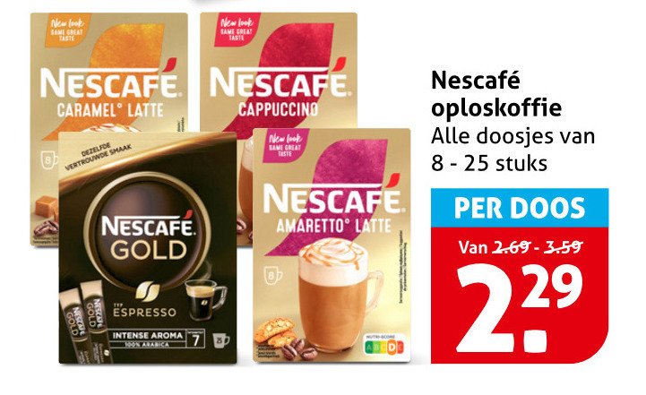 Nescafe   oploskoffie folder aanbieding bij  Hoogvliet - details