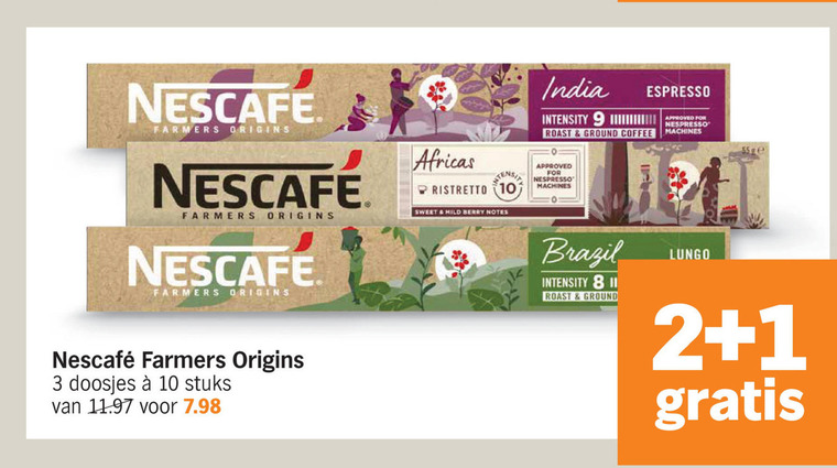 Nescafe   koffiecups folder aanbieding bij  Albert&nbsp;Heijn - details