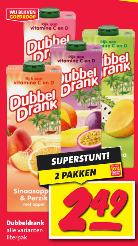 Dubbeldrank   fruitdrank folder aanbieding bij  Nettorama - details