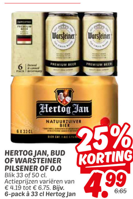 Bud   blikje bier folder aanbieding bij  Dekamarkt - details