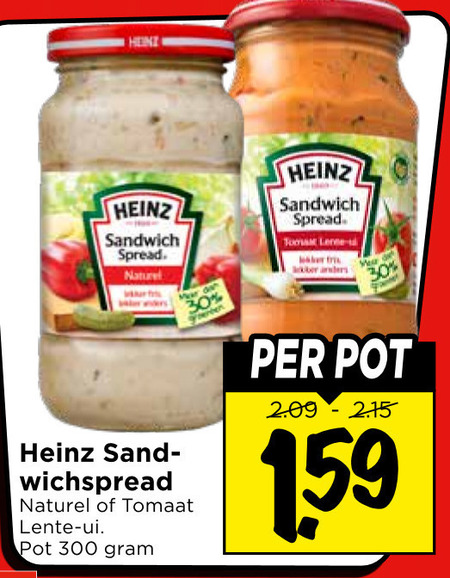 Heinz   sandwich spread folder aanbieding bij  Vomar - details