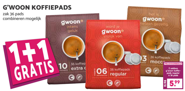 Gwoon   koffiepad folder aanbieding bij  Boons&nbsp;Markt - details