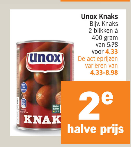 Unox   knakworst folder aanbieding bij  Albert&nbsp;Heijn - details