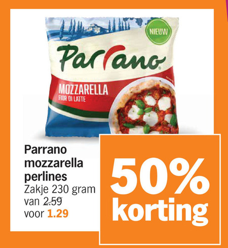 Parrano   geraspte kaas, mozzarella folder aanbieding bij  Albert&nbsp;Heijn - details