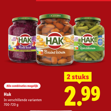 Hak   bruine bonen, groenteconserven folder aanbieding bij  Lidl - details