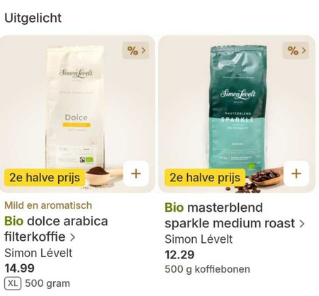 Simon Levelt   koffiebonen, koffie folder aanbieding bij  Picnic - details