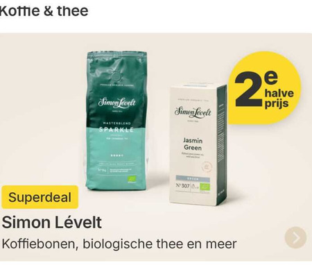 Simon Levelt   koffiebonen, thee folder aanbieding bij  Picnic - details