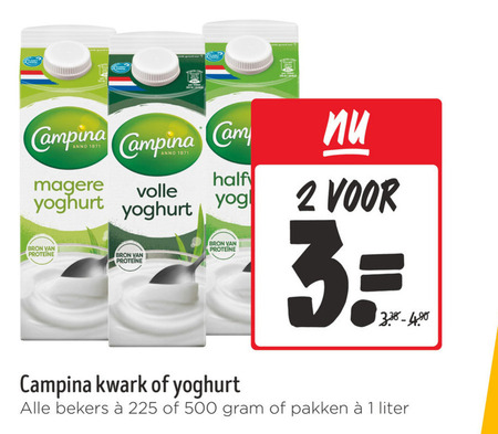 Campina   kwark, yoghurt folder aanbieding bij  Jumbo - details