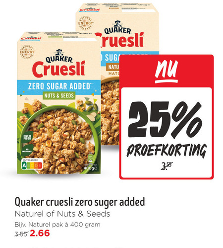 Quaker   cruesli folder aanbieding bij  Jumbo - details