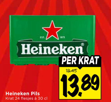 Heineken   krat bier folder aanbieding bij  Vomar - details