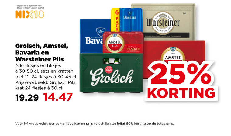 Warsteiner   krat bier folder aanbieding bij  Plus - details