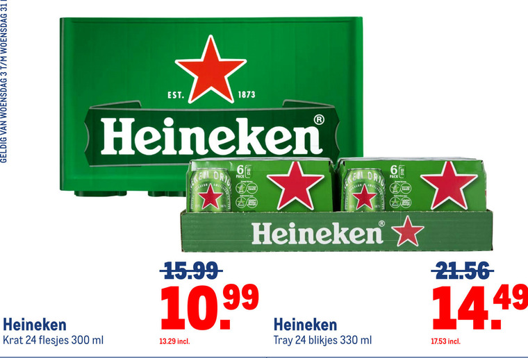 Heineken   krat bier, blikje bier folder aanbieding bij  Makro - details