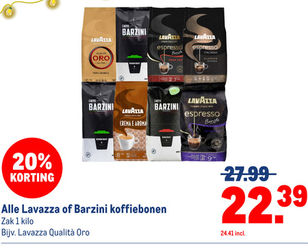 Barzini   koffiebonen folder aanbieding bij  Makro - details
