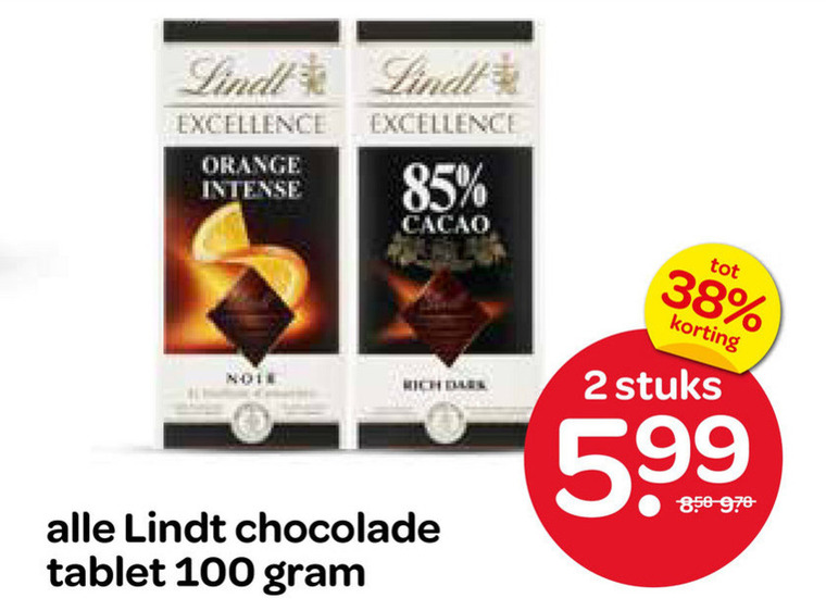Lindt   chocolade folder aanbieding bij  Spar - details