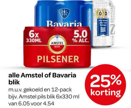 Bavaria   blikje bier folder aanbieding bij  Spar - details