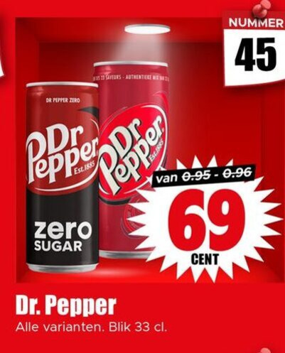 Dr Pepper   cola folder aanbieding bij  Dirk - details