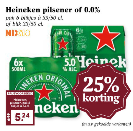 Heineken 0.0   blikje bier folder aanbieding bij  MCD&nbsp;Supermarkt&nbsp;Basis - details