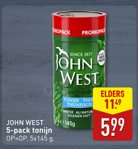 John West   tonijn in blik folder aanbieding bij  Aldi - details