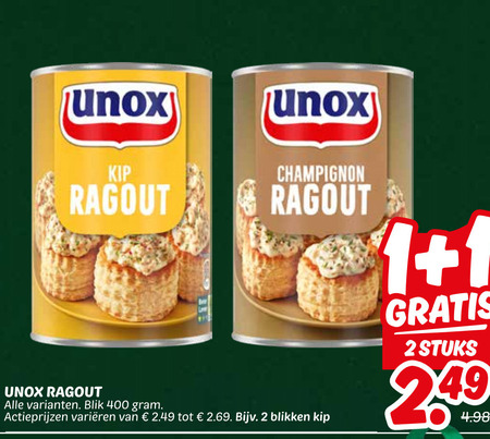 Unox   ragout folder aanbieding bij  Dekamarkt - details