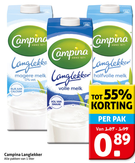 Campina   melk folder aanbieding bij  Hoogvliet - details