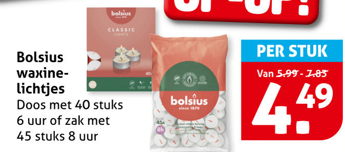 Bolsius   theelicht folder aanbieding bij  Hoogvliet - details