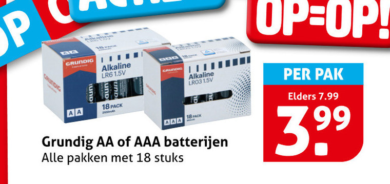 Grundig   batterij folder aanbieding bij  Hoogvliet - details