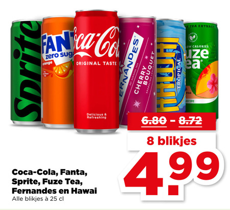 Fuze Tea   ice tea, cola folder aanbieding bij  Plus - details