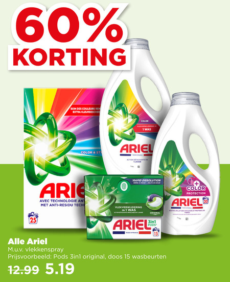 Ariel   wasmiddel folder aanbieding bij  Plus - details