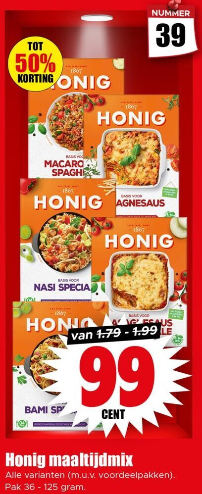 Honig   maaltijdmix folder aanbieding bij  Dirk - details