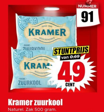 Kramer   zuurkool folder aanbieding bij  Dirk - details